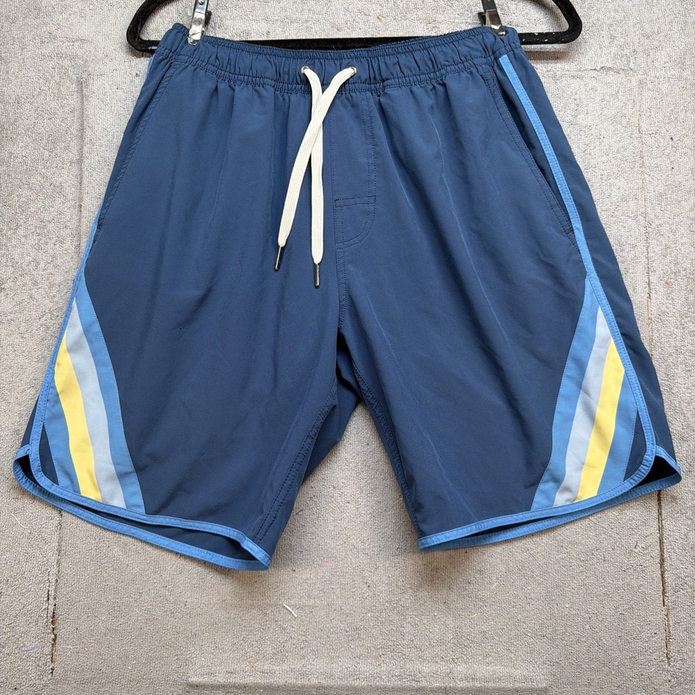 Fair Harbor Men's Swim Trunks Blue Lined Drawstring Board Shorts Small